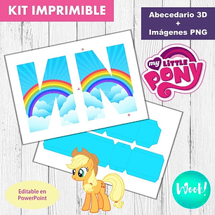 Kit Imprimible Letras 3d Editables My Little Pony