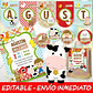 Kit Imprimible Animales De La Granja Nene Candy Bar Editable - Miniatura 2