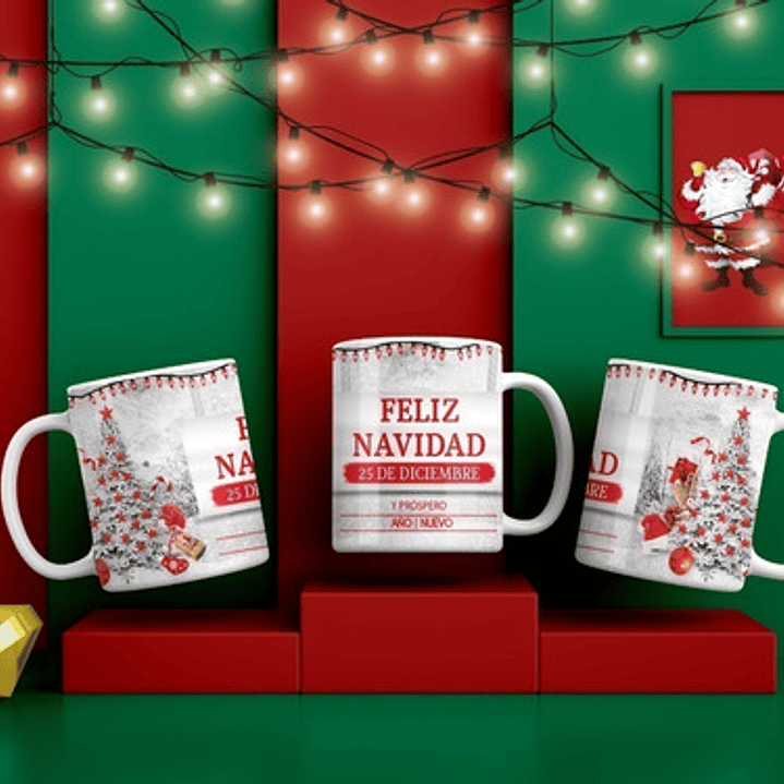 Plantillas Diseños Para Tazas Navidad Sublimación M53 8