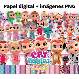Kit Cliparts Png Y Papeles Digitales Bebés Llorones 
