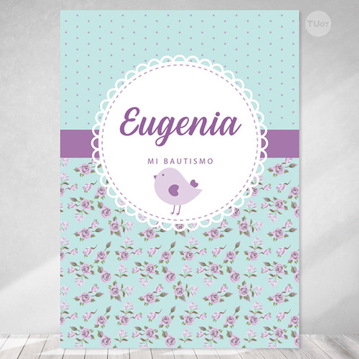 Kit Imprimible Pajarito Y Flores Violeta Lila - Candy Bar 7