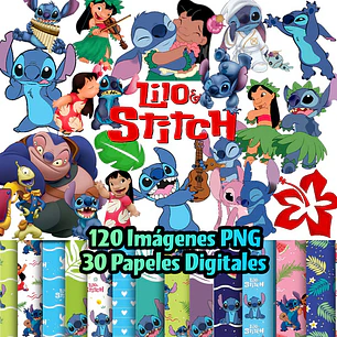 Kit Imagenes Png Lilo Y Stitch Clipart + Papeles