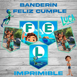 Banderín Imprimible De Luca Editable +  