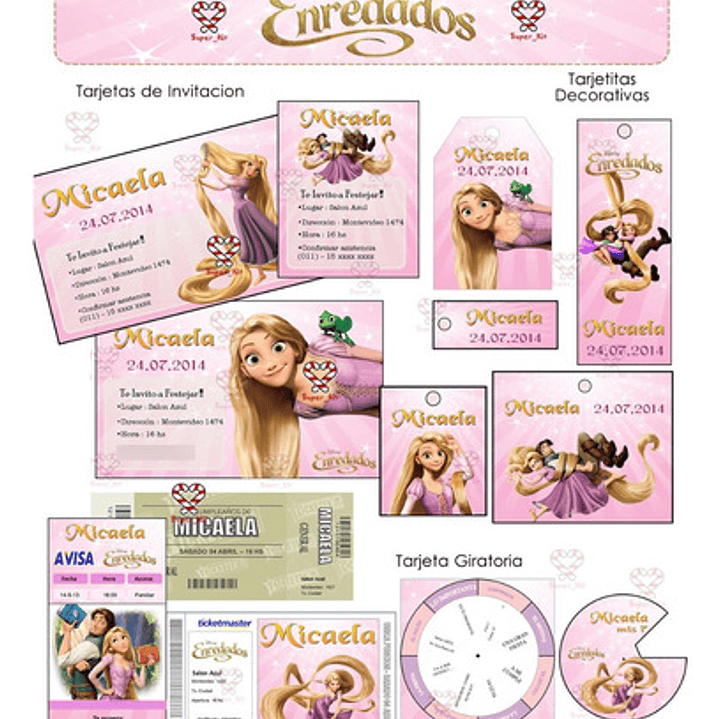 Kit Imprimible Enredados Rapunzel Editable 3