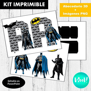 Kit Imprimible Letras 3d Batman