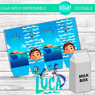 Sorpresita Caja Milk Box Imprimible Editable De Luca