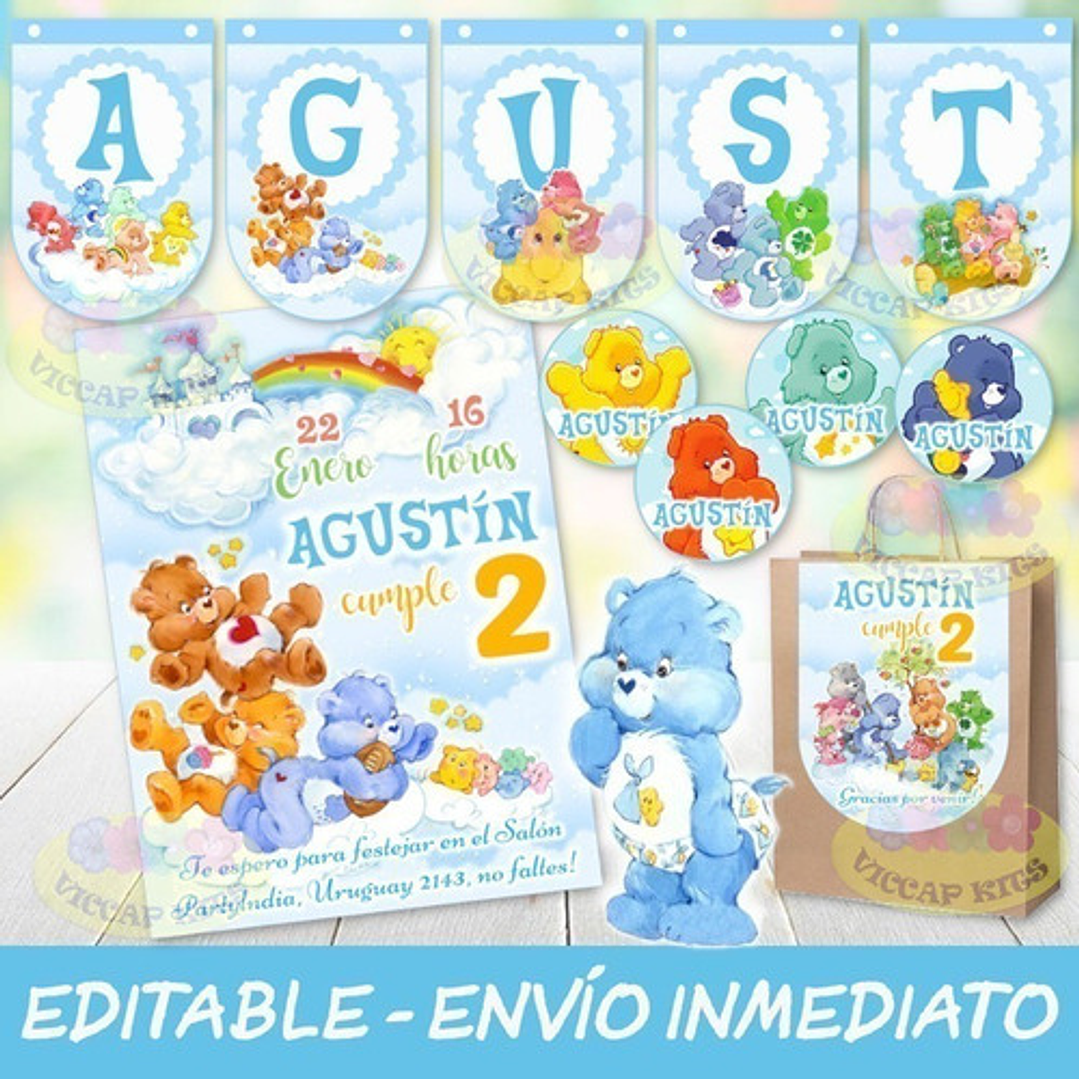 Kit Imprimible Ositos Cariñosos Nene 100% Editable Candy Bar 2