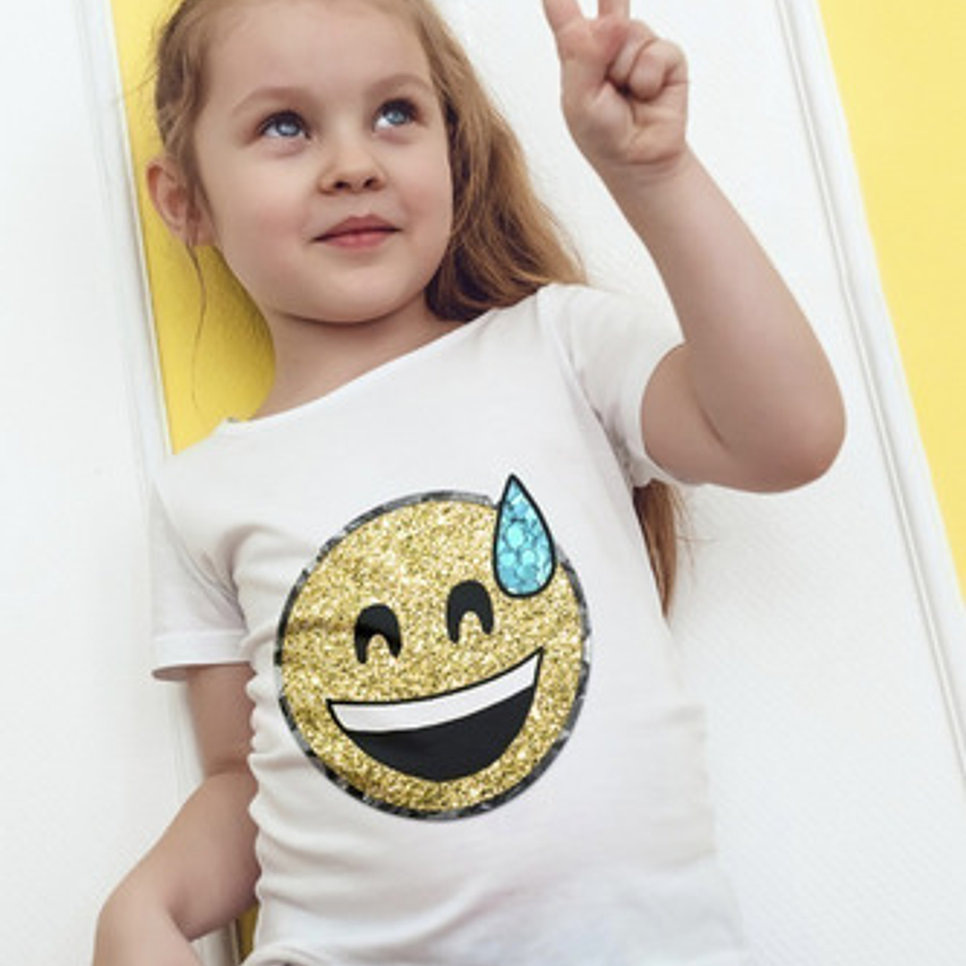 Plantillas Diseños Para Remeras Emojis Glitter Sublimación  7
