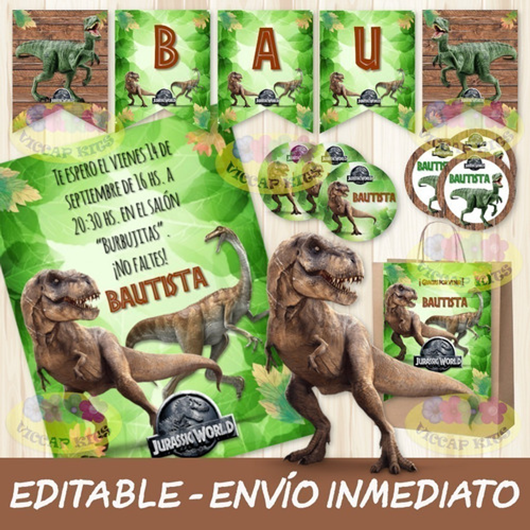 Kit Imprimible Jurassic World Dinosaurios Editable Con Candy 2