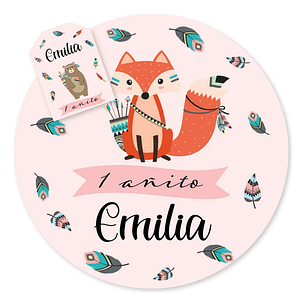 Kit Imprimible Animalitos Del Bosque Tribal Tipi Rosa Tukit