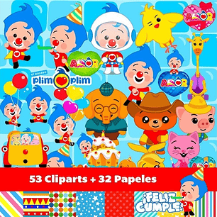 Kit Payaso Plim Plim Clipart Png Y Papeles Digitales