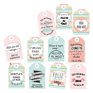 Kit Imprimible Día Del Amigo Tags, Etiquetas, Tarjetas