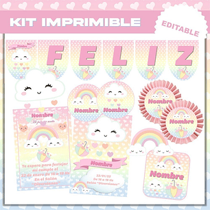 Kit Imprimible Lluvia De Amor Nubecita Editable Deco Y Candy