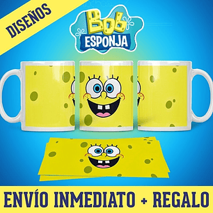 Kit Diseños Plantillas Tazas Bob Esponja Sublimación M2
