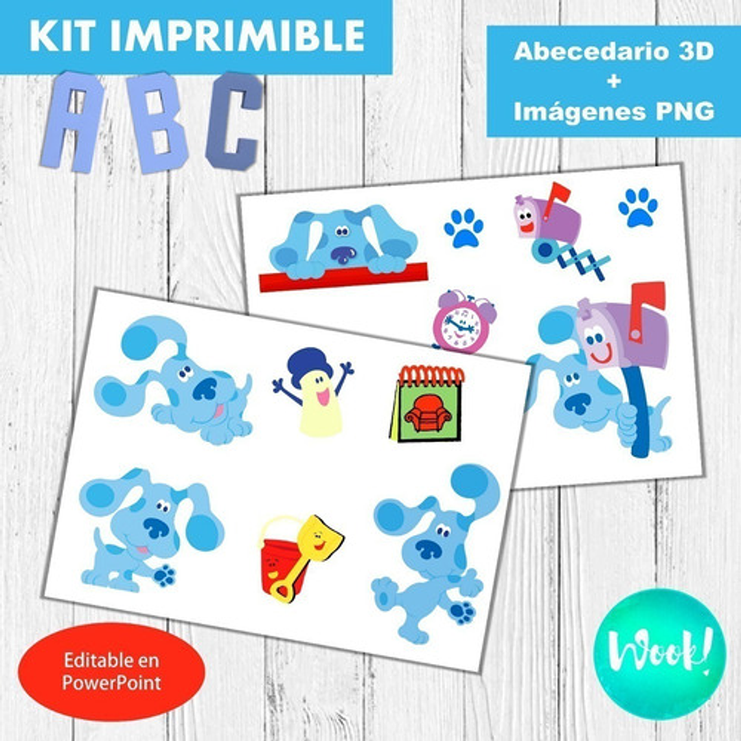 Kit Imprimible Letras 3d Editable Las Pistas De Blue 2
