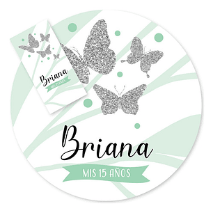 Kit Imprimible Mariposa Mariposas Verde Agua Candy Bar