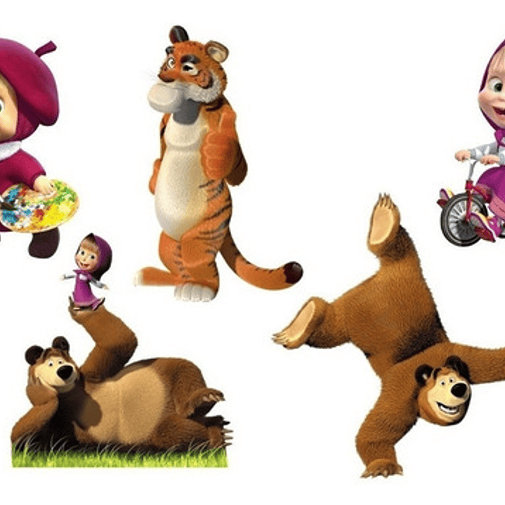 Kit Imprimible Letras 3d Editables Masha Y El Oso 5