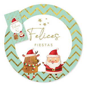 Kit Imprimible Navidad Verde Dorado - Candy Bar Tukit