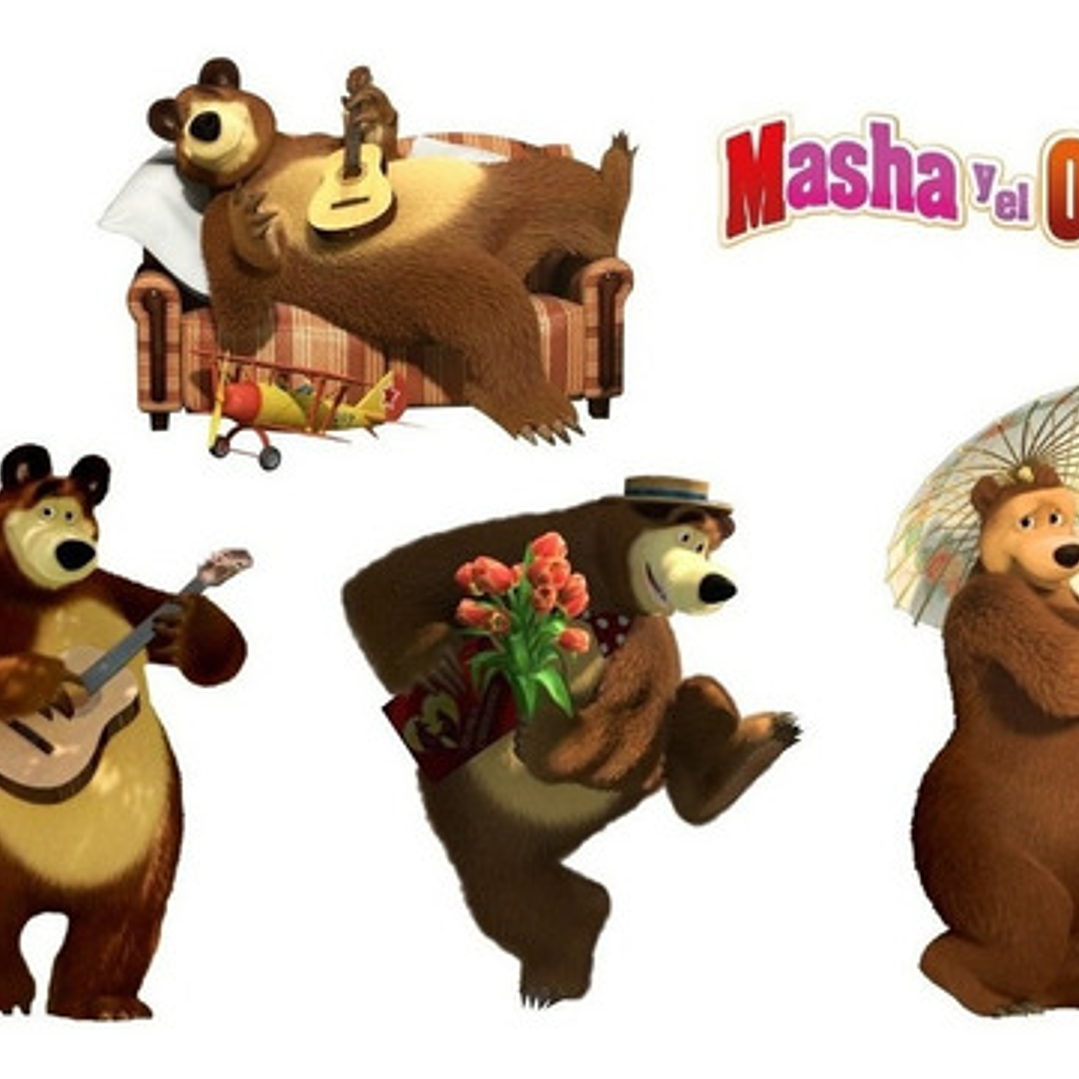 Kit Imprimible Letras 3d Editables Masha Y El Oso 7