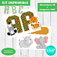 Kit Imprimible Animales De La Selva Letras 3d Editable +   - Miniatura 2