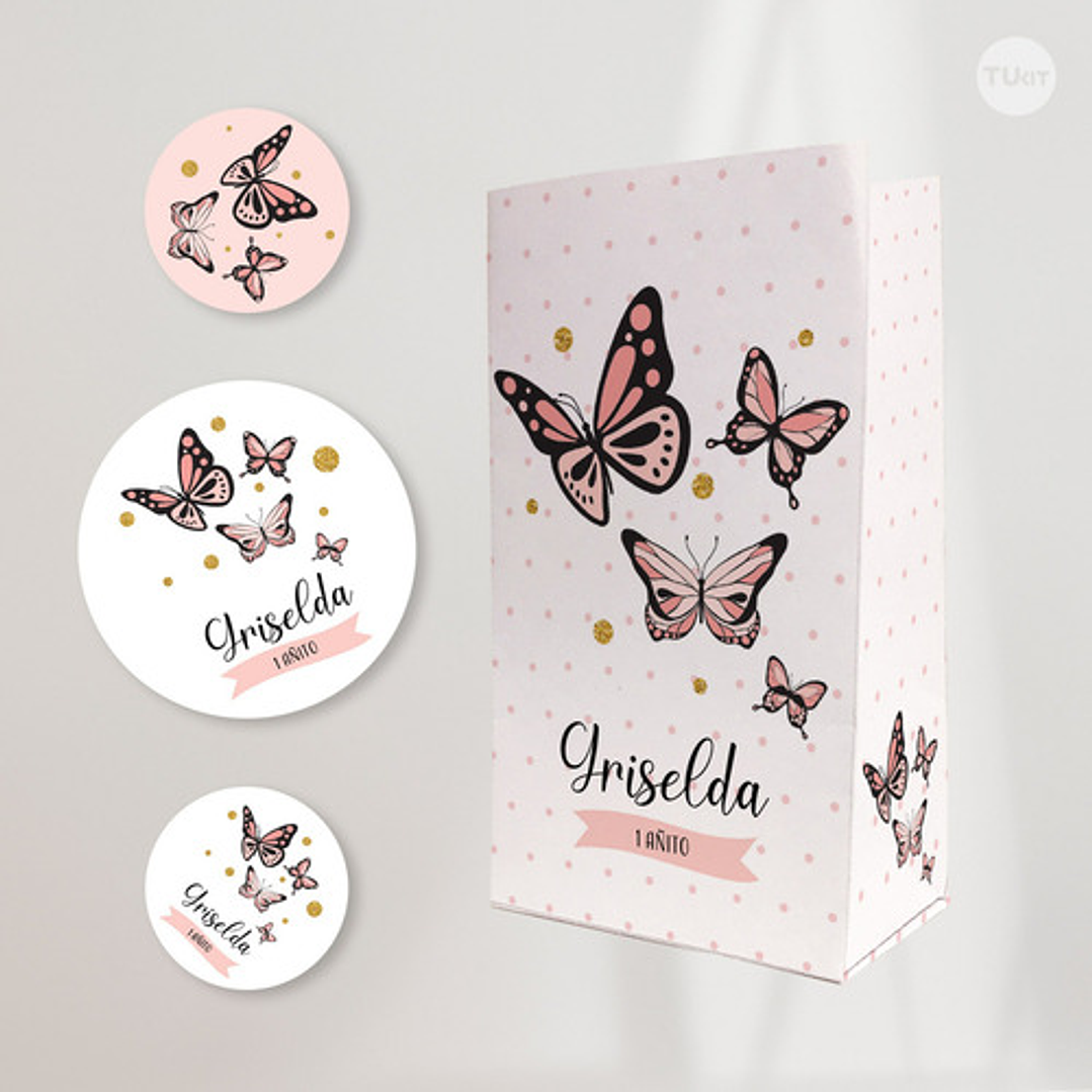 Kit Imprimible Mariposa Mariposas Salmon Candy Bar 10
