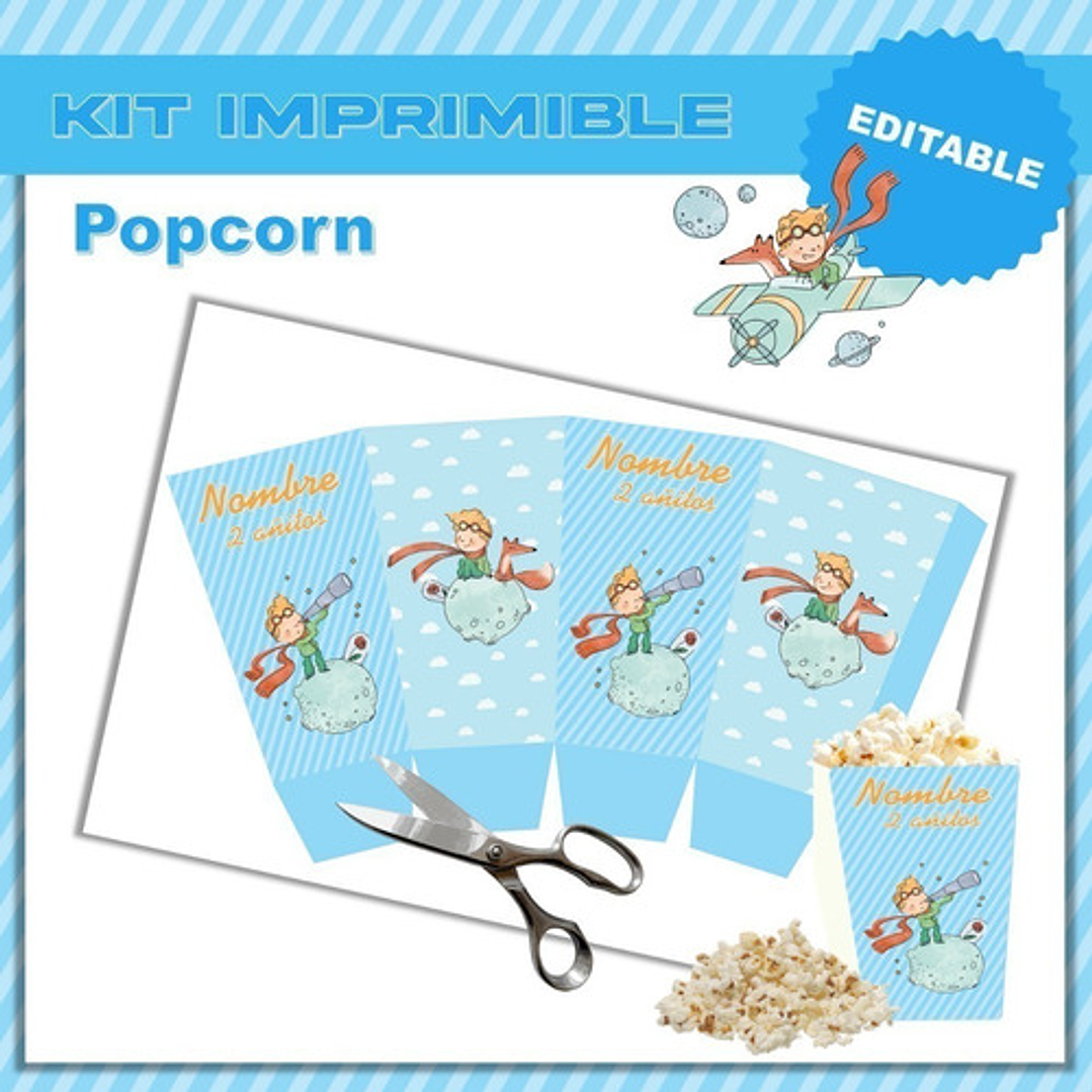 Kit Imprimible Box Pochoclo Popcorn El Principito 2