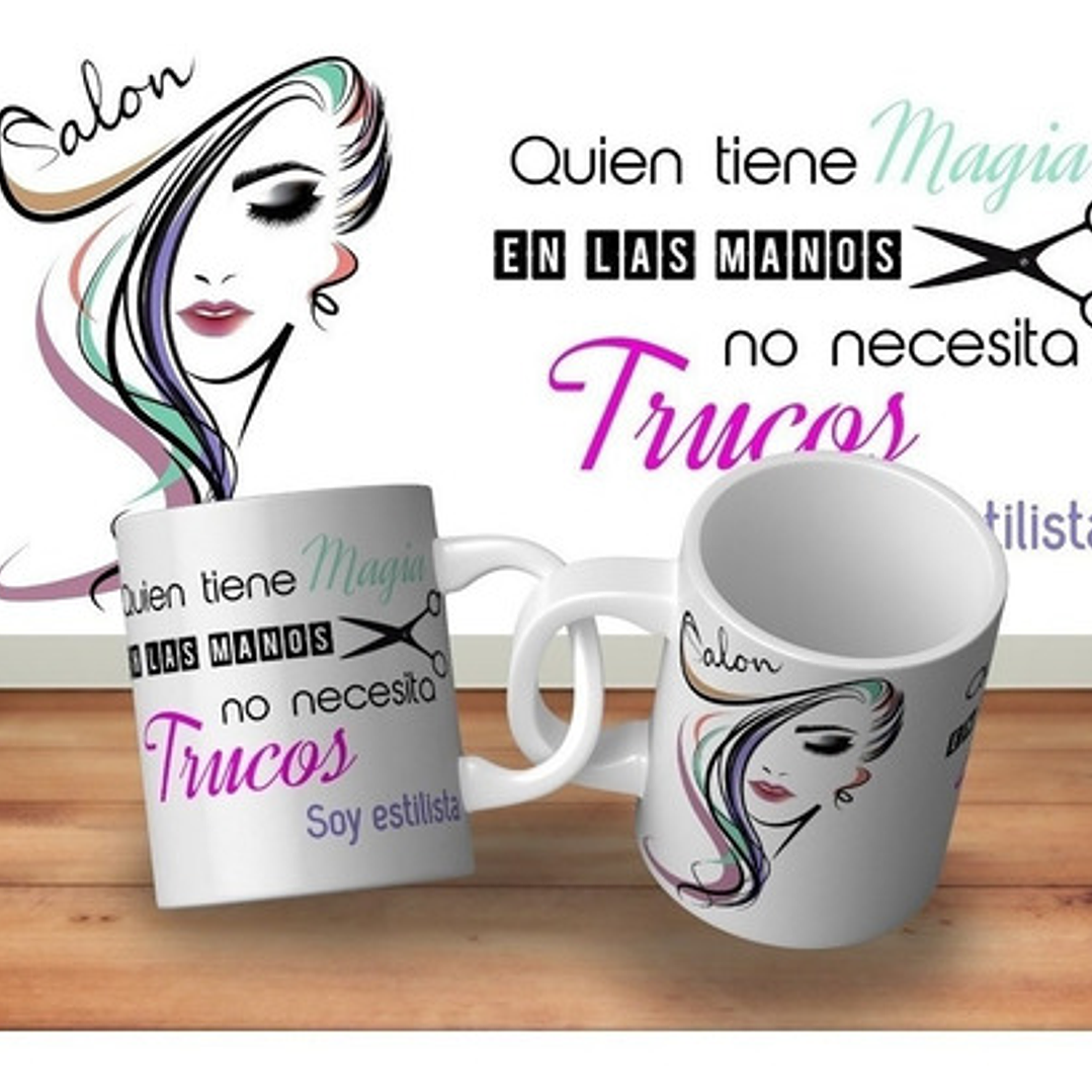 Kit Diseños Plantillas Tazas Profesión Estilista Sublimación 6