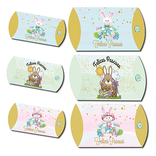 Kit Imprimible Cajas Almohaditas Pascuas
