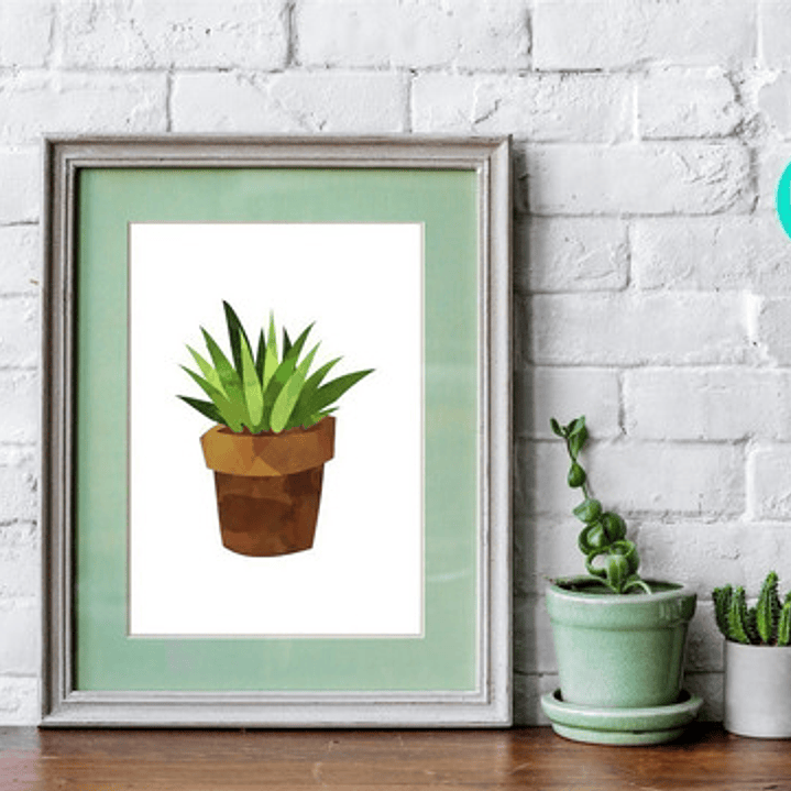 Kit Imprimible X 6 Láminas Para Cuadros De Cactus Acuarela 4