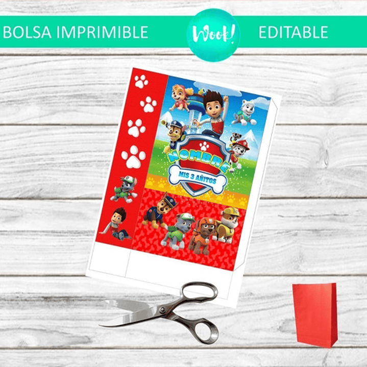 Bolsita Golosinera Imprimible Editable De Paw Patrol 2