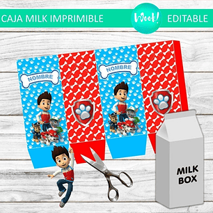 Caja Milk Box Imprimible Editable De Paw Patrol 