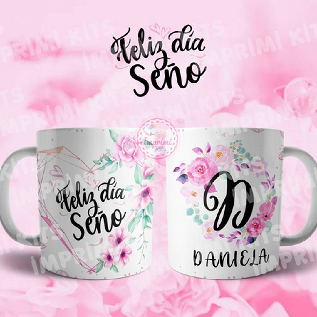 Plantillas Tazas Día Del Maestro Iniciales Nombres Sublimar 2