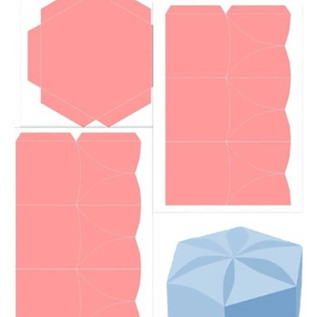 Kit Imprimible Molde Caja Hexagonal Editable 1