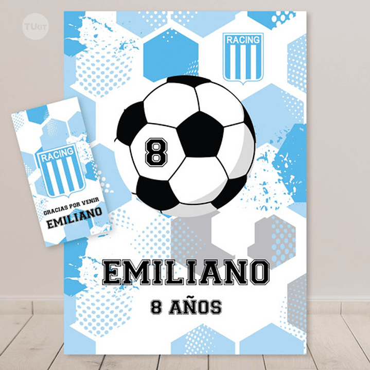 Kit Imprimible Futbol Racing La Academia Tukit 7