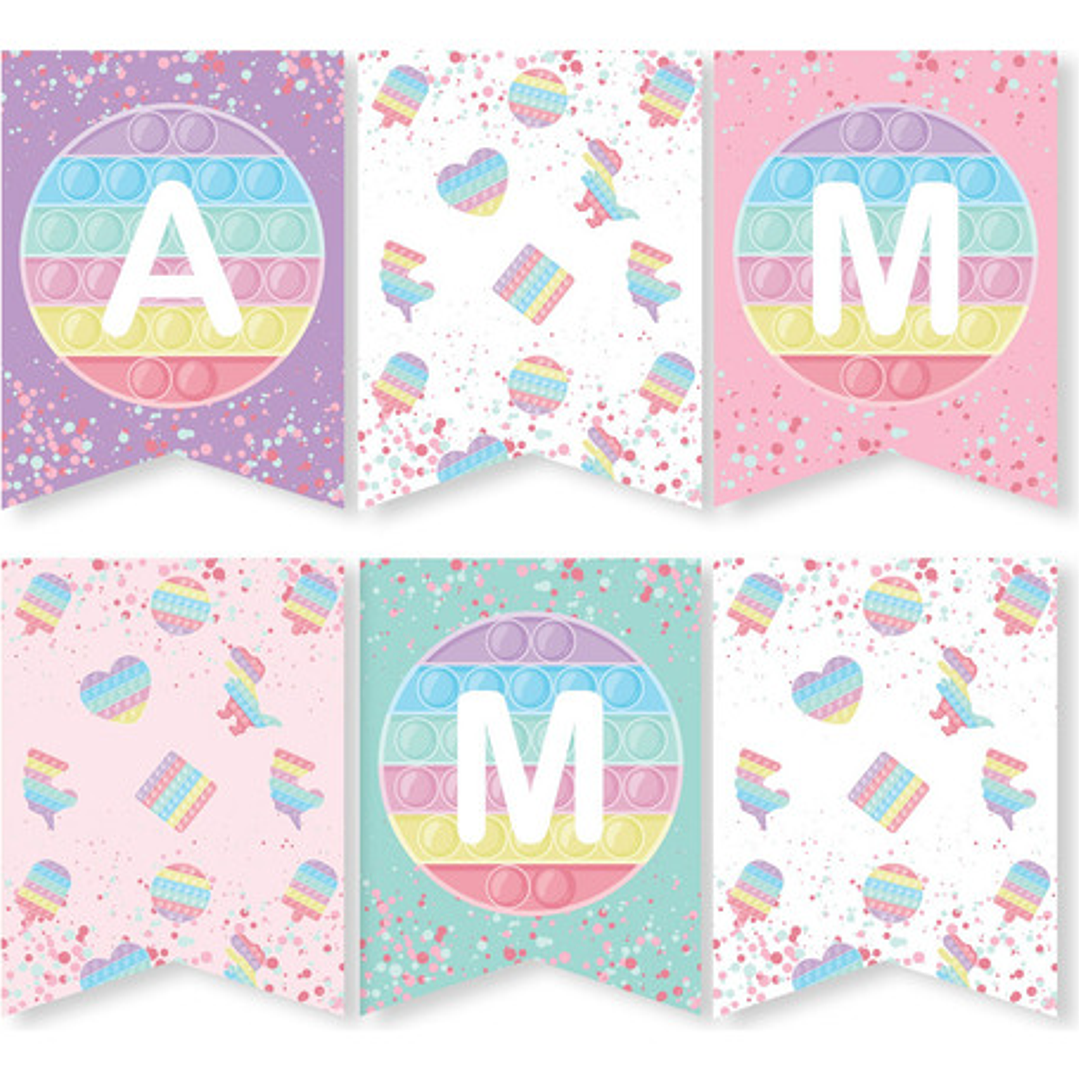 Kit Imprimible Juego Trama De Colores Cumpleaños Tukit 1