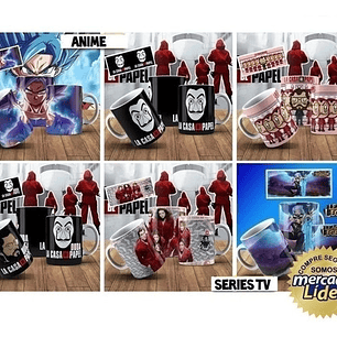 200 Plantillas Sublimación Tazones Pelis Series Anime Y Más-