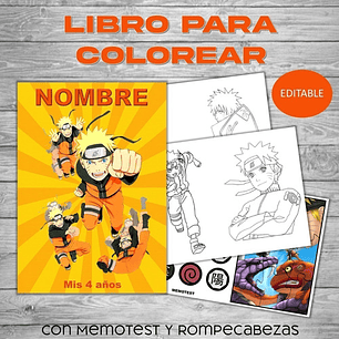 Para Pintar Editable Imprimible De Naruto