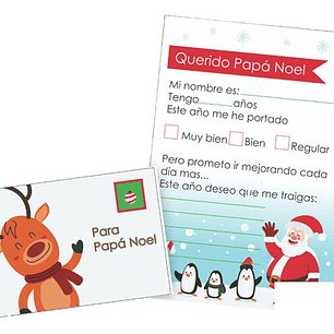 Kit Imprimible Navidad Cartas A Papá Noel Con Sobres