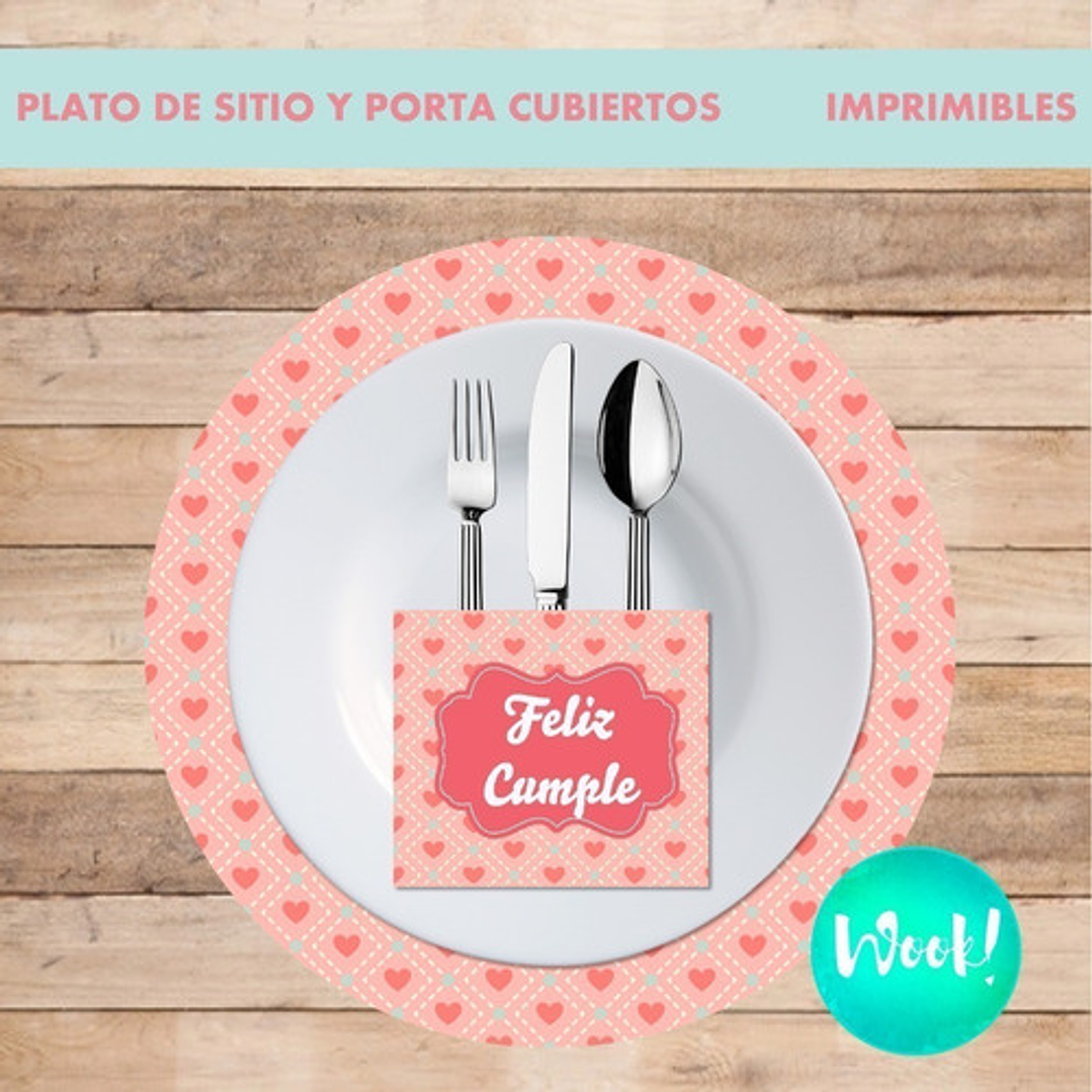 Kit Imprimible X 6 Plato De Sitios Feliz Cumple 4