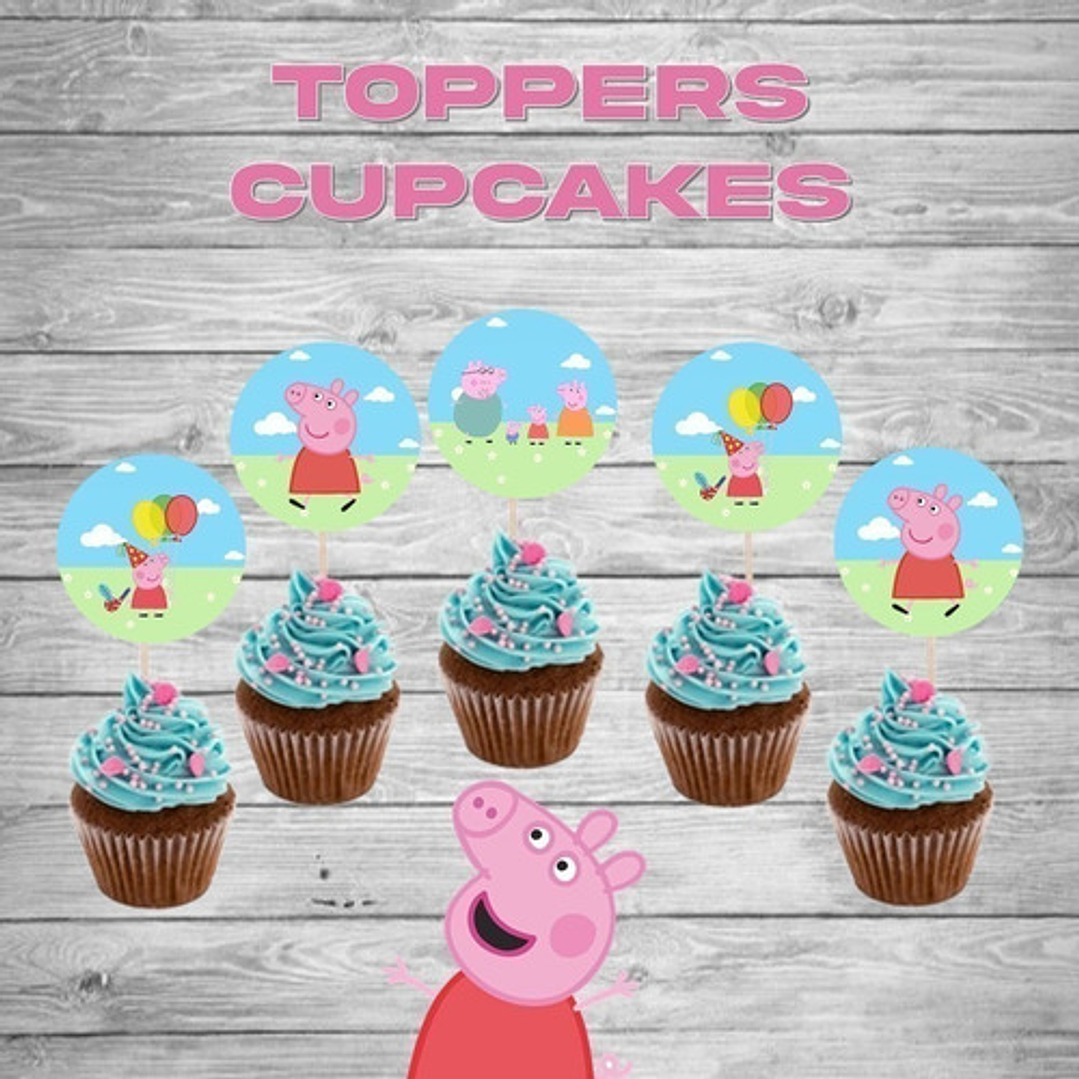 Kit Cumpleaños Peppa Pig Hada Imprimible Editable  4