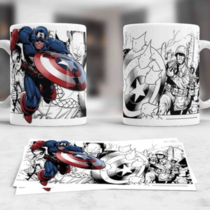 Diseños Plantillas Tazas Marvel Super Héroes Sublimación  4