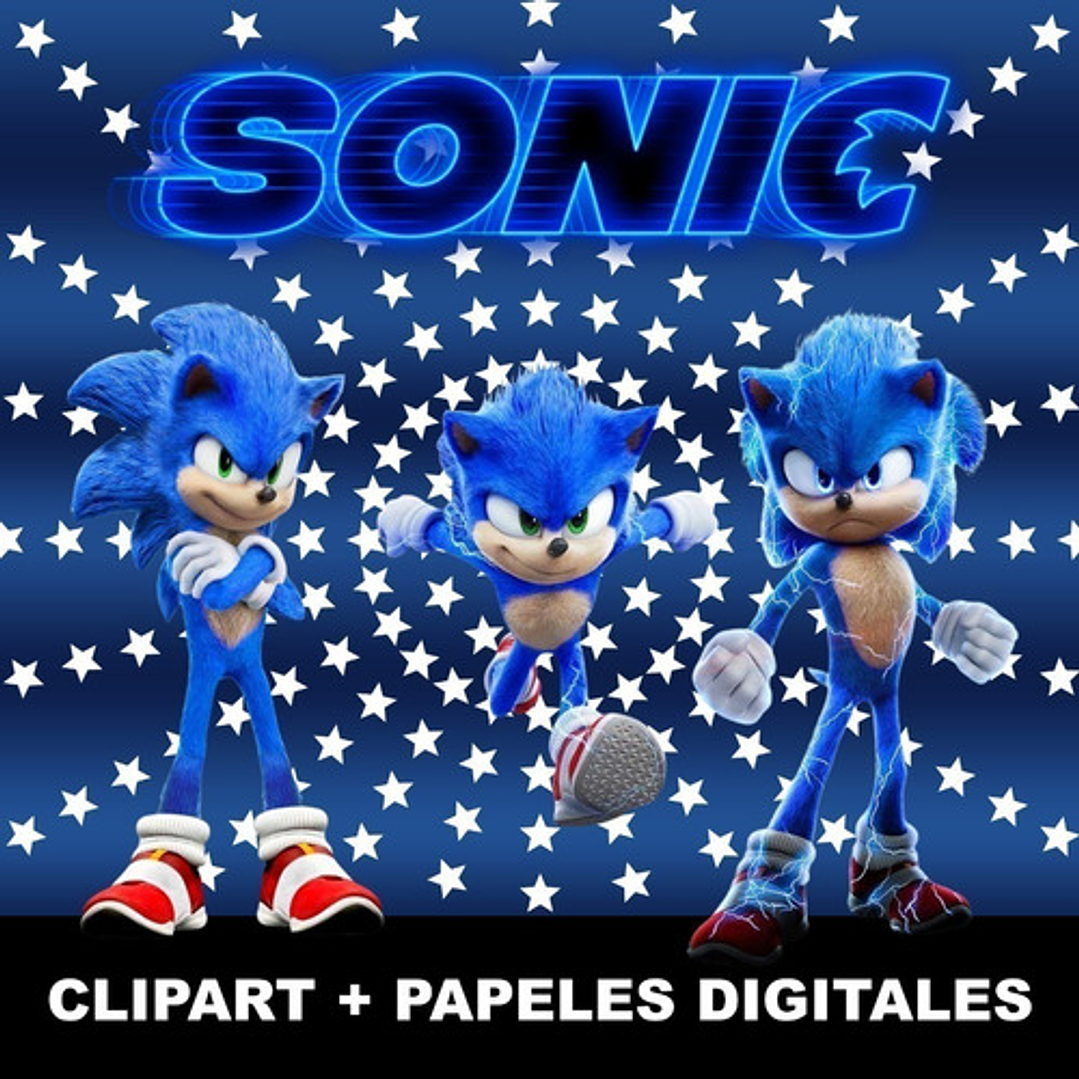 Kit Sonic Cliparts Imágenes Png Y Papeles Digitales 1