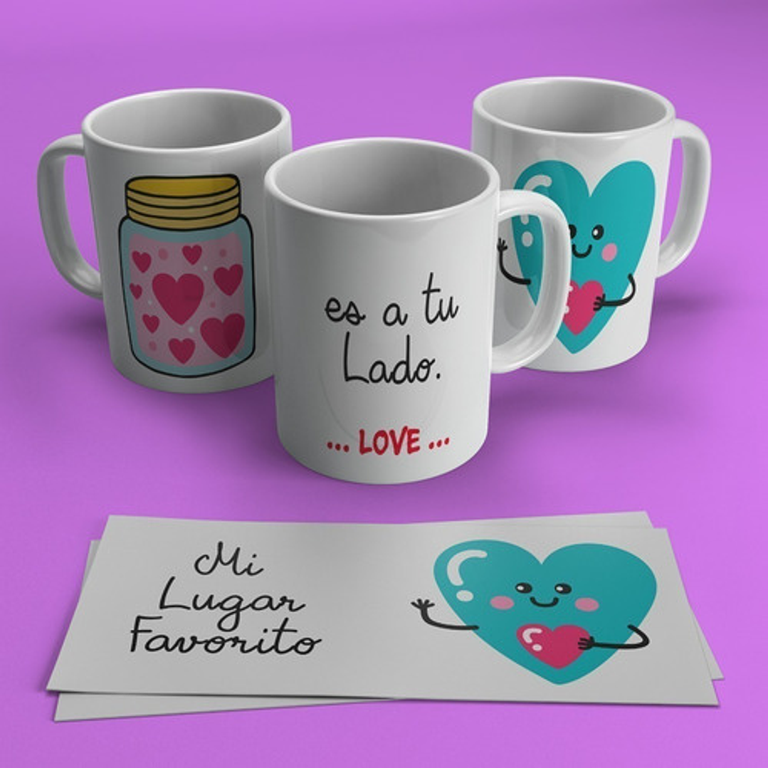 Kit Diseños Plantillas Tazas P/ Parejas Amor Sublimación M1 7