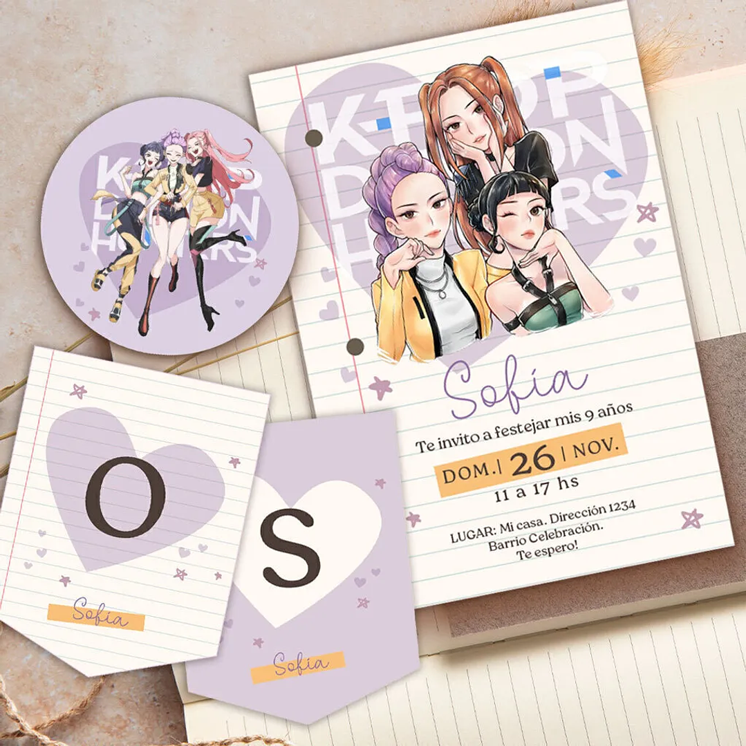 Kit Imprimible Guerras K-pop Pastel Editable en Pdf 2