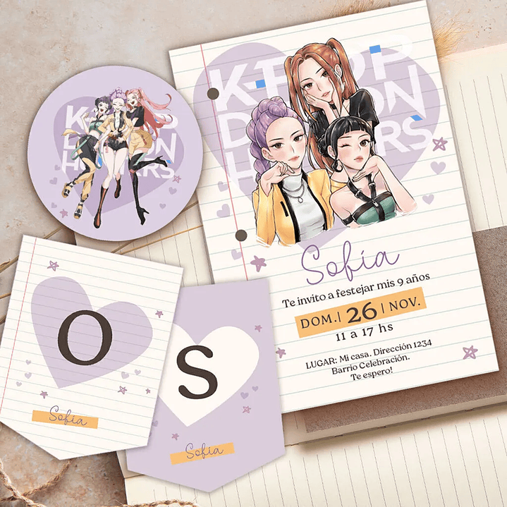 Kit Imprimible Guerras K-pop Pastel Editable en Pdf 2