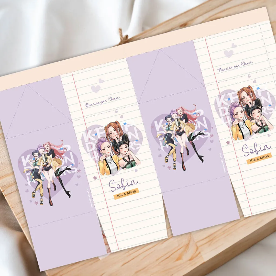 Kit Imprimible Guerras K-pop Pastel Editable en Pdf 6