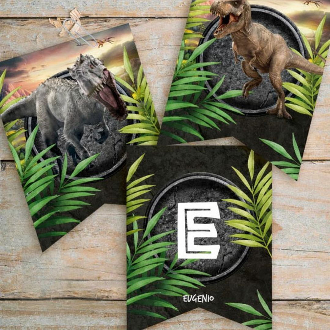 Kit Imprimible Jurassic World, Dinosaurios, Editable en Pdf 3