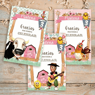 Kit Imprimible La Granja De Zenón Nena Rosa Editable 