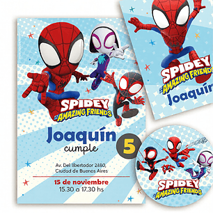 Kit Imprimible Spidey Y Sus Amigos, Hombre Araña, Cumple