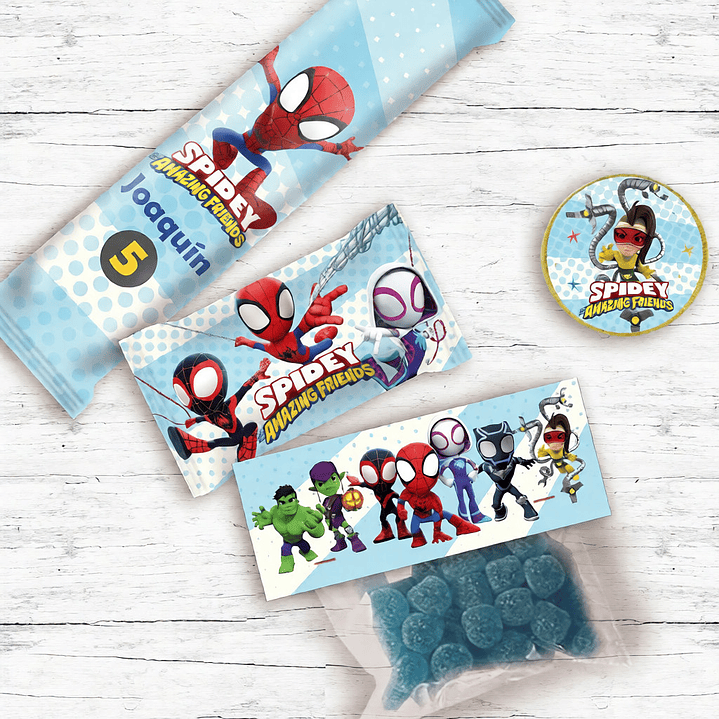 Kit Imprimible Spidey Y Sus Amigos, Hombre Araña, Cumple 3